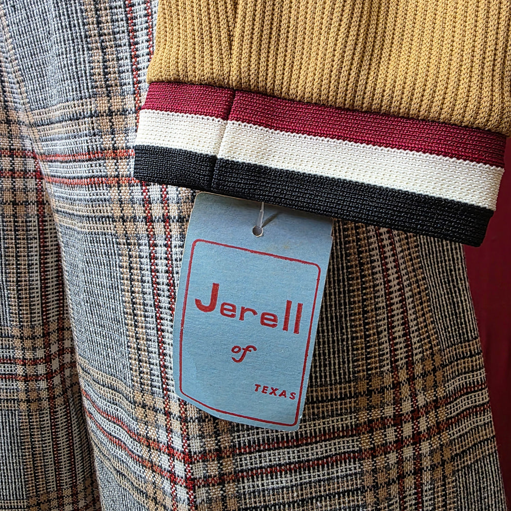 1960s Deadstock Plaid Palazzo Jumpsuit ~ Medium