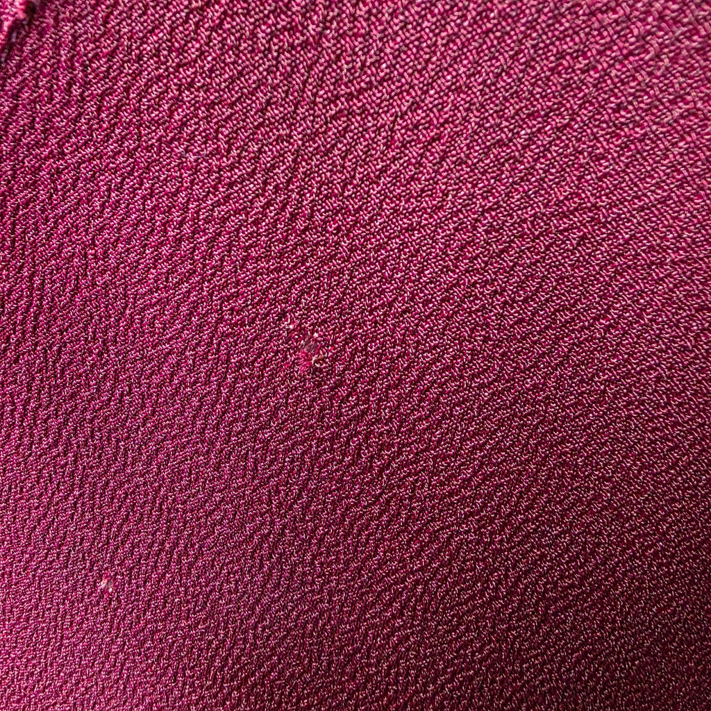 1940s Burgundy Rayon and Burnout Velvet Maxi Dress Gown with Kimono Sleeves ~ Extra Small