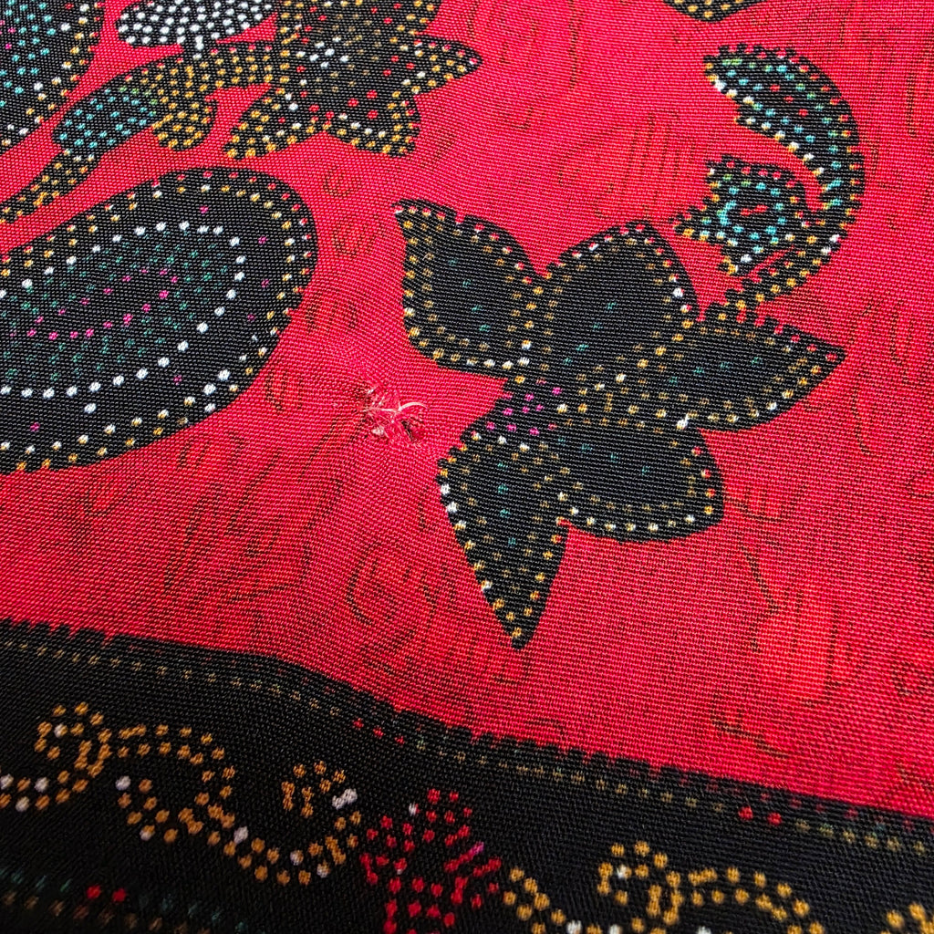 1990s Paisley Print Batwing Avant Garde Dress ~ Medium ~ Red Black