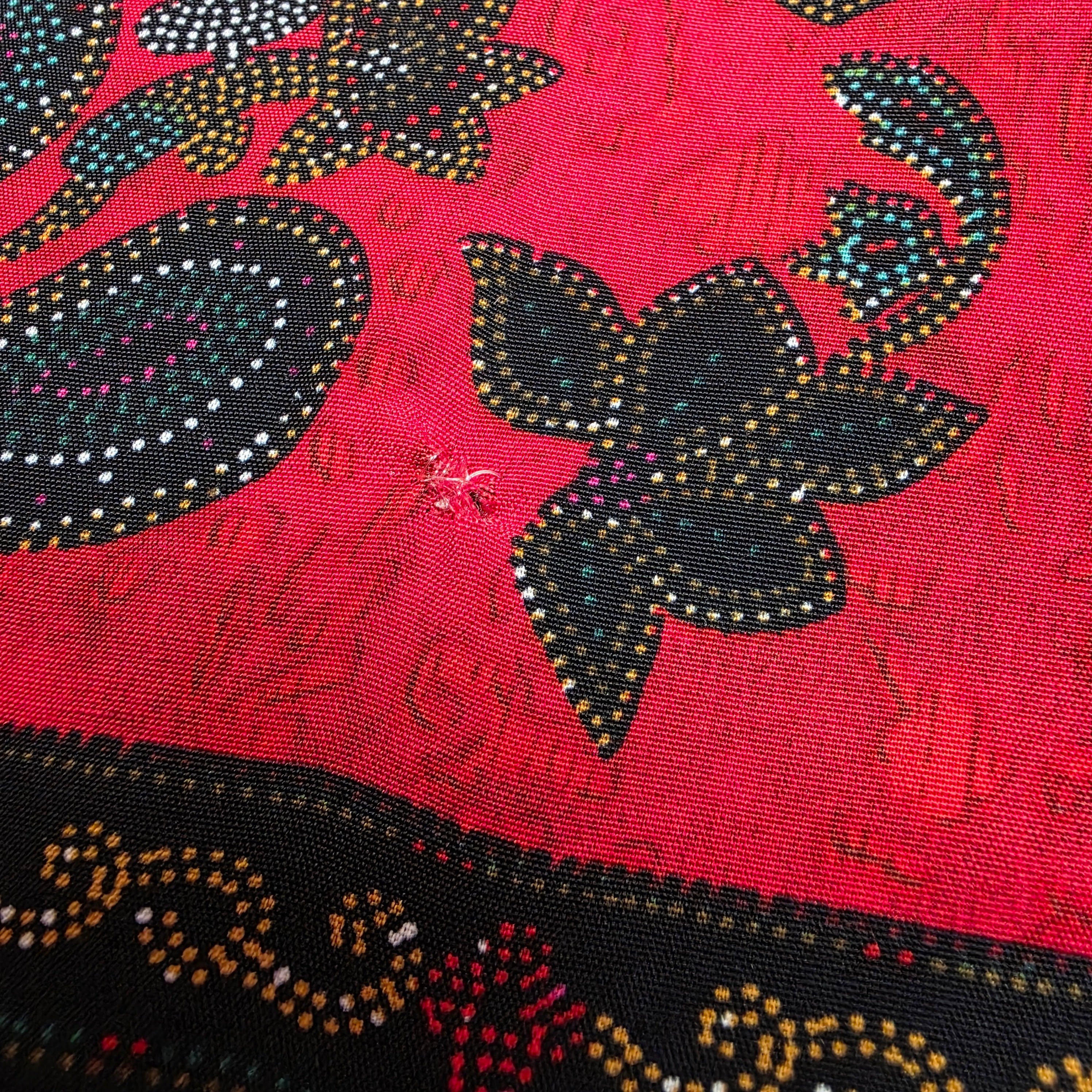 1990s Paisley Print Batwing Avant Garde Dress ~ Medium ~ Red Black