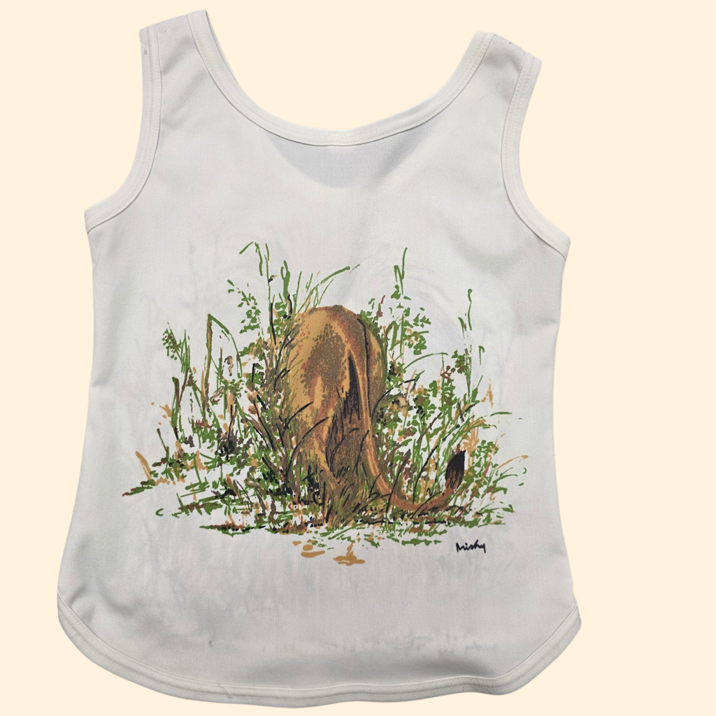 1970s Front and Back Lion Print Tank Top ~ Medium