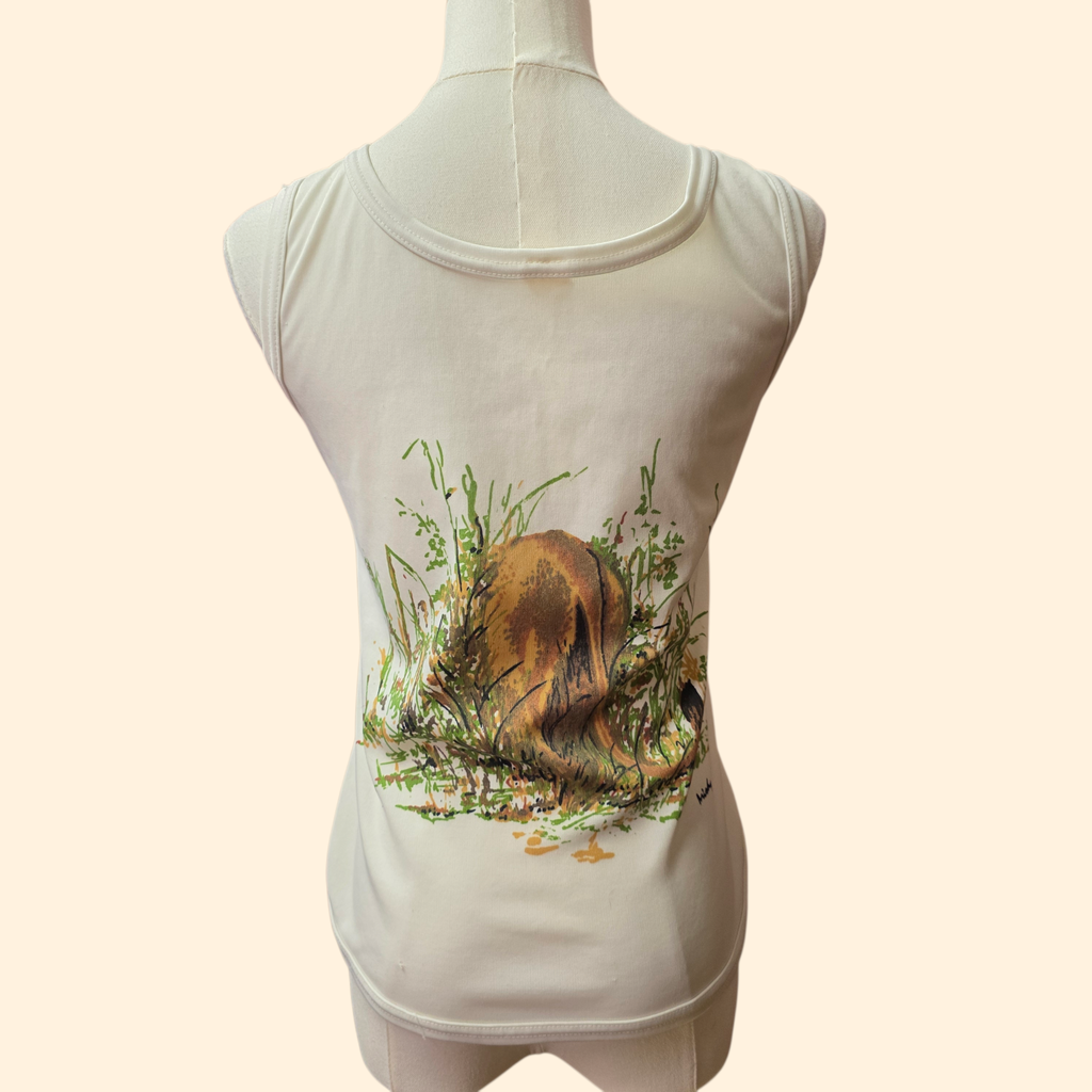 1970s Front and Back Lion Print Tank Top ~ Medium