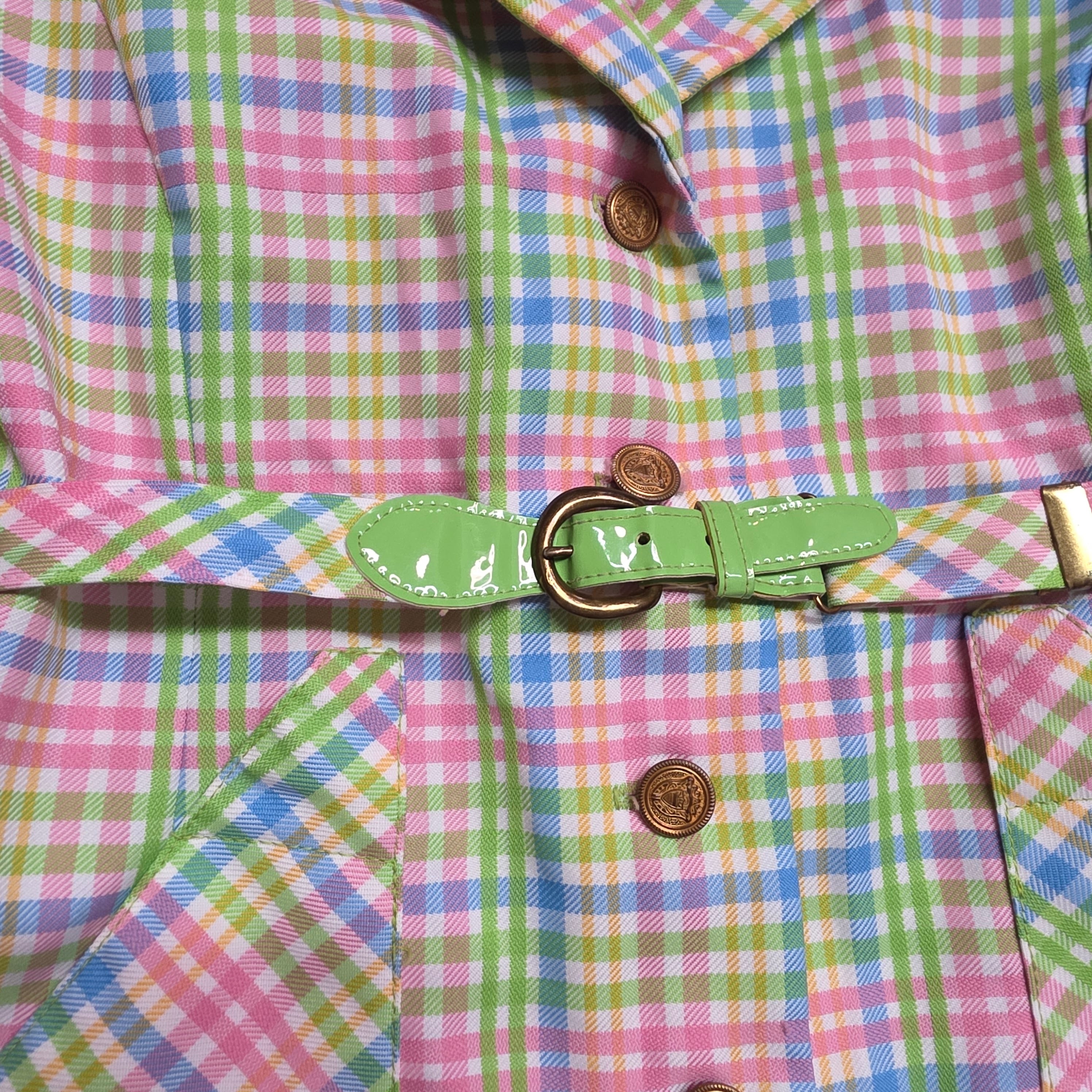 1970s Pastel Plaid Blazer Top ~ Small