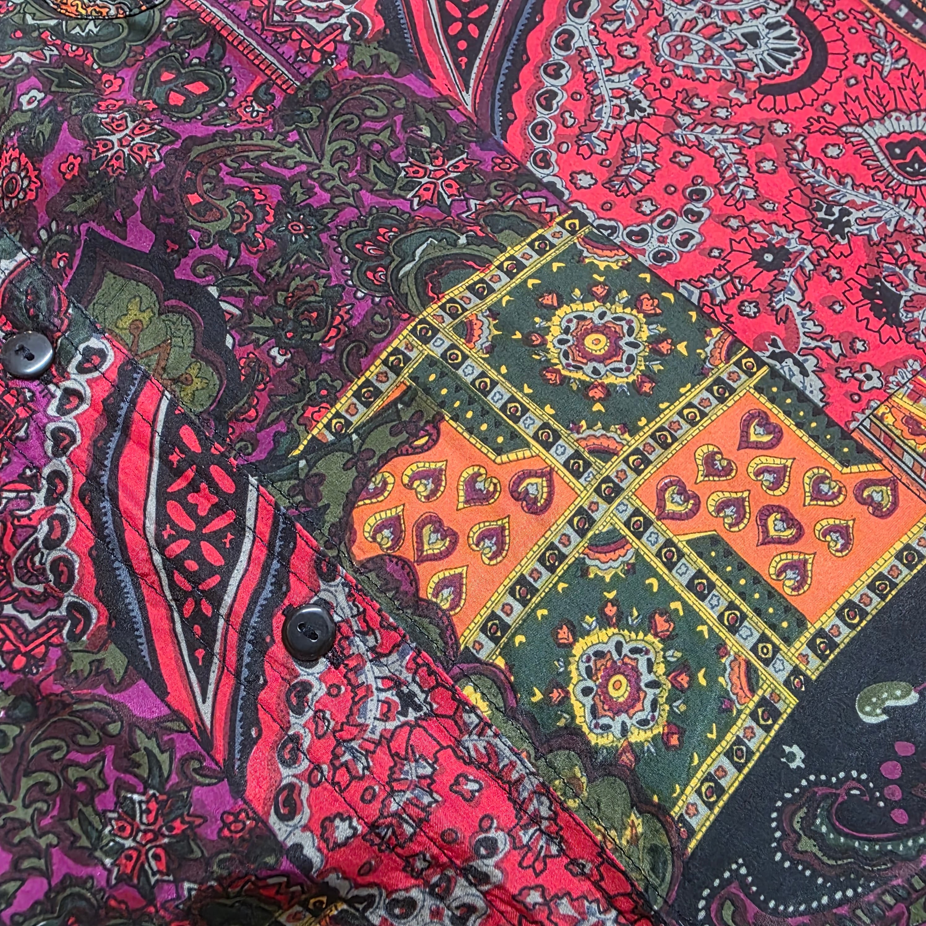 1990s Compagnie Internationale Whistles Express Silk Patchwork Paisley Print Blouse ~ Medium