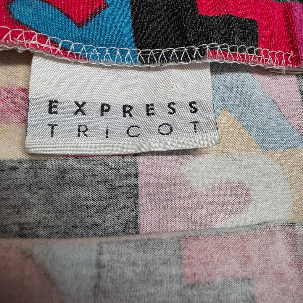 1990s Express Colorblock Bodycon Mini Skirt ~ Small Medium