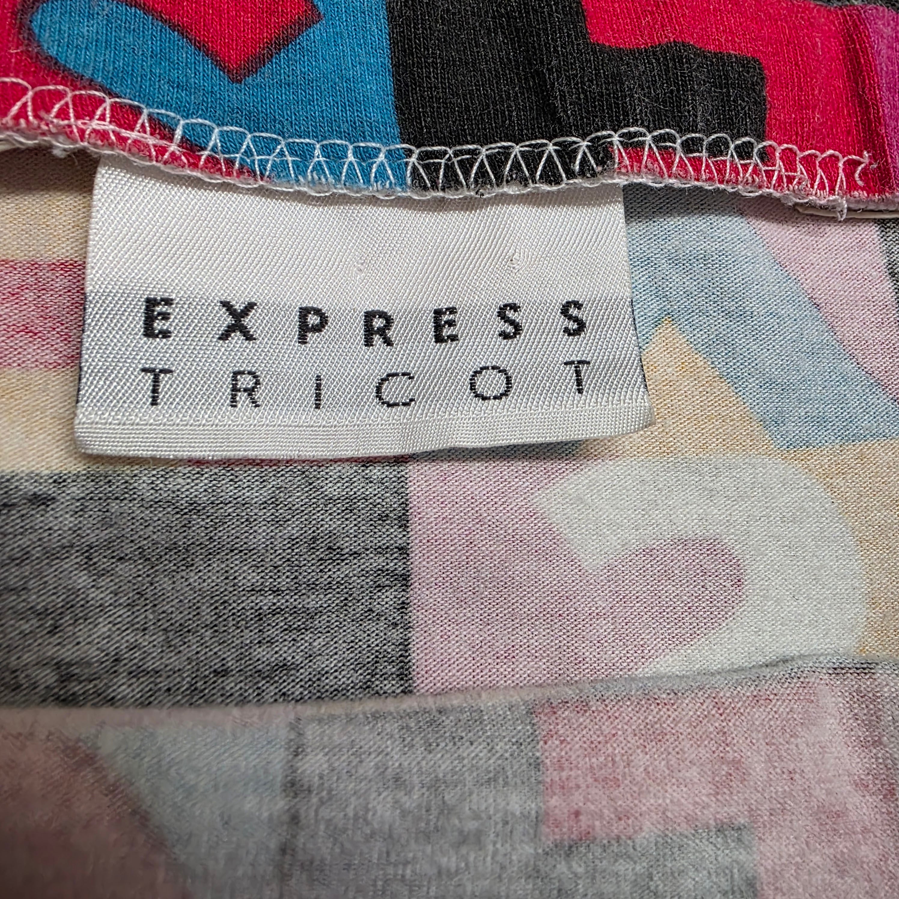 1990s Express Colorblock Bodycon Mini Skirt ~ Small Medium