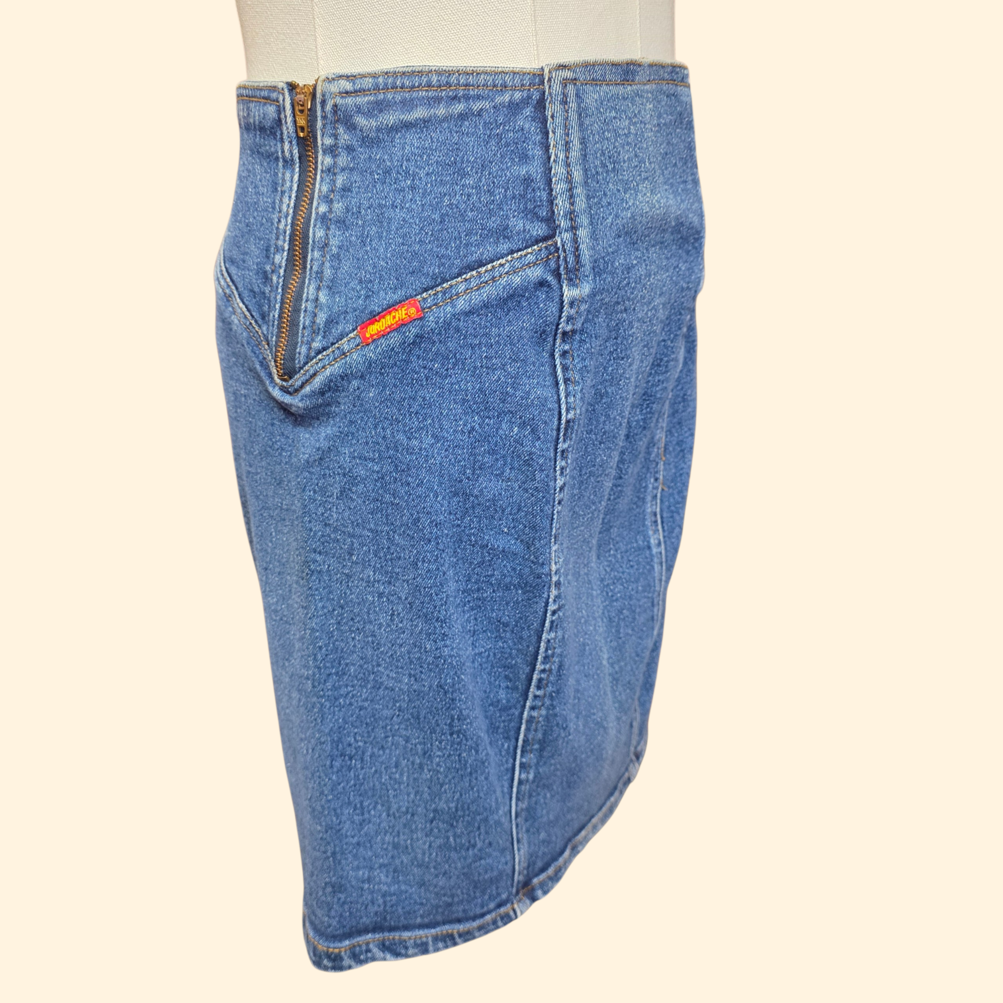 1990s Jordache Body Con Jean Skirt ~ Small ~ Denim