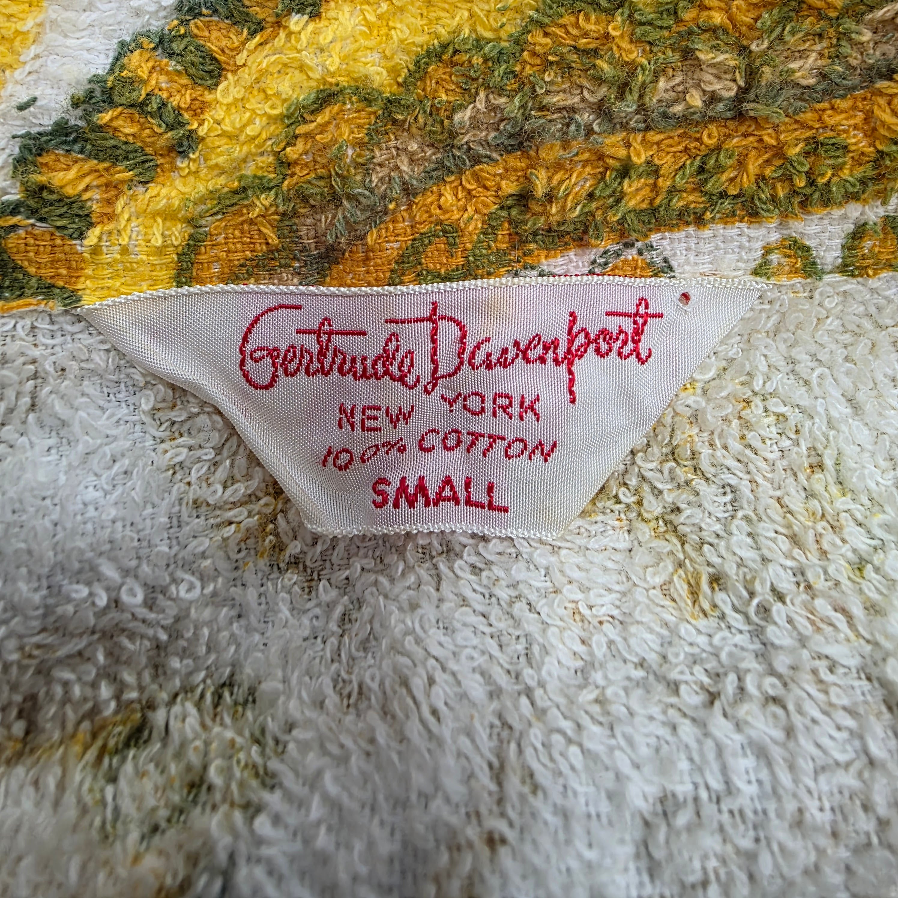 1960s Paisley Towel Shirt ~ Small