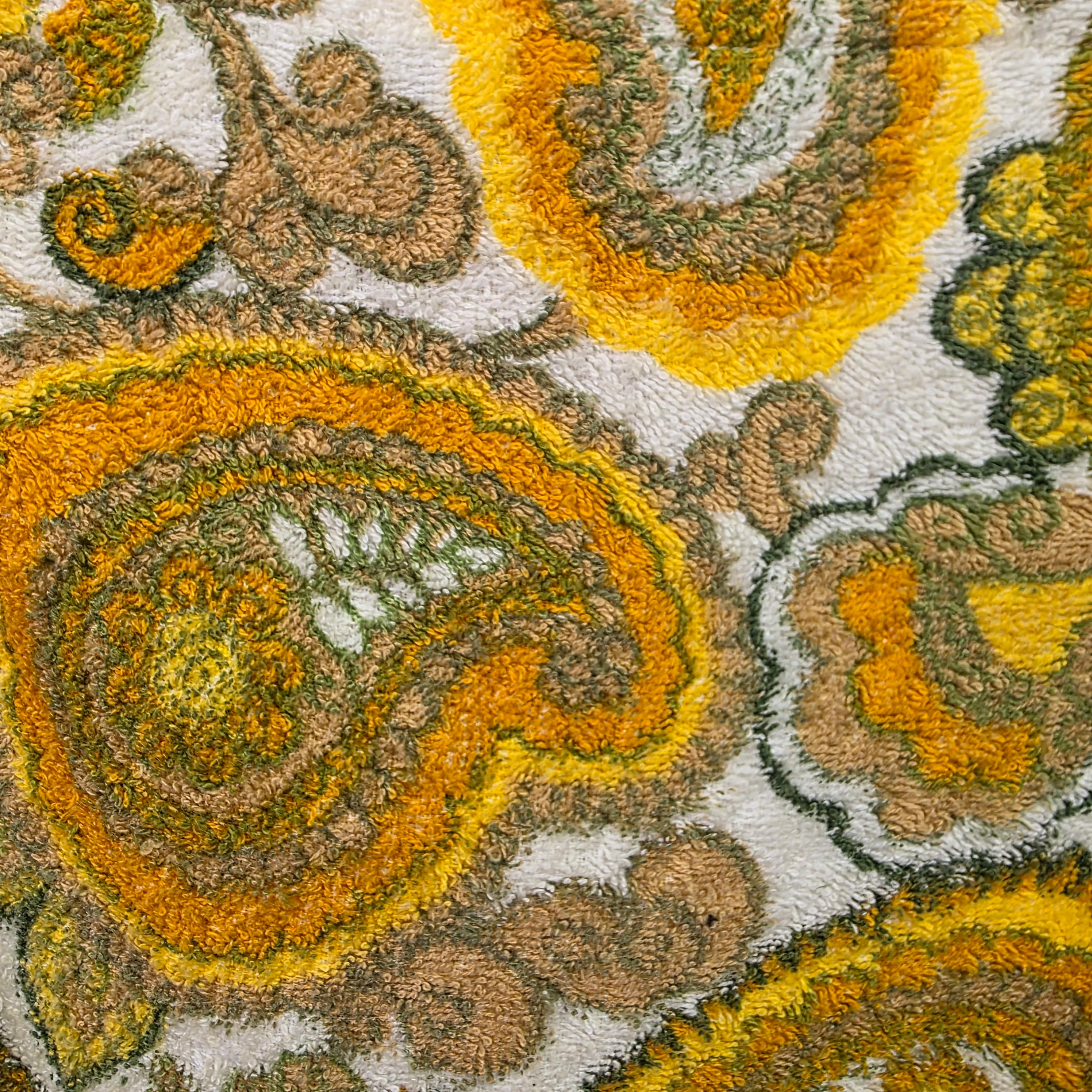 1960s Paisley Towel Shirt ~ Small