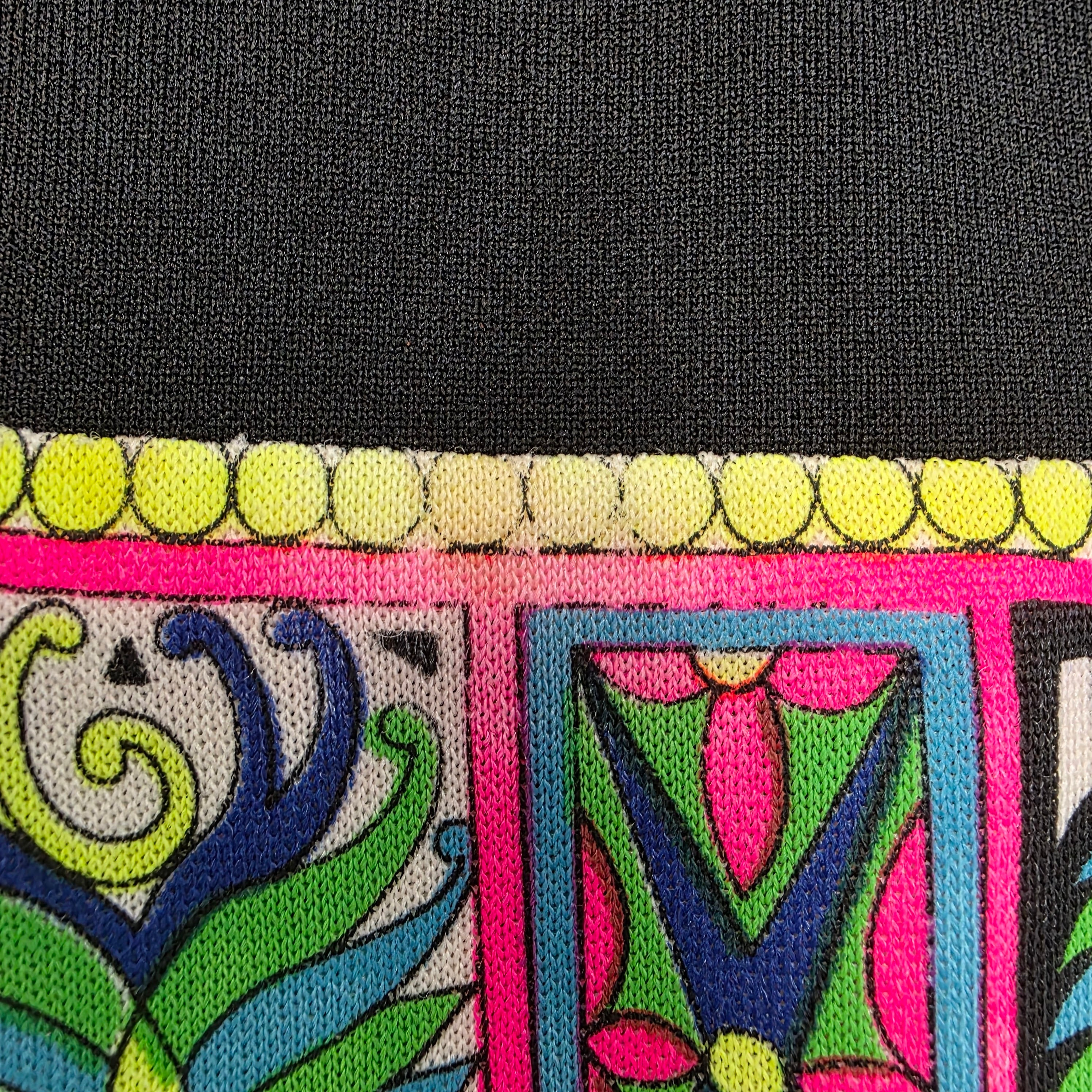 1960s Mr. Dino Psychedelic Shift Dress ~ Medium ~ Black Teal Pink Green Blue Dayglo