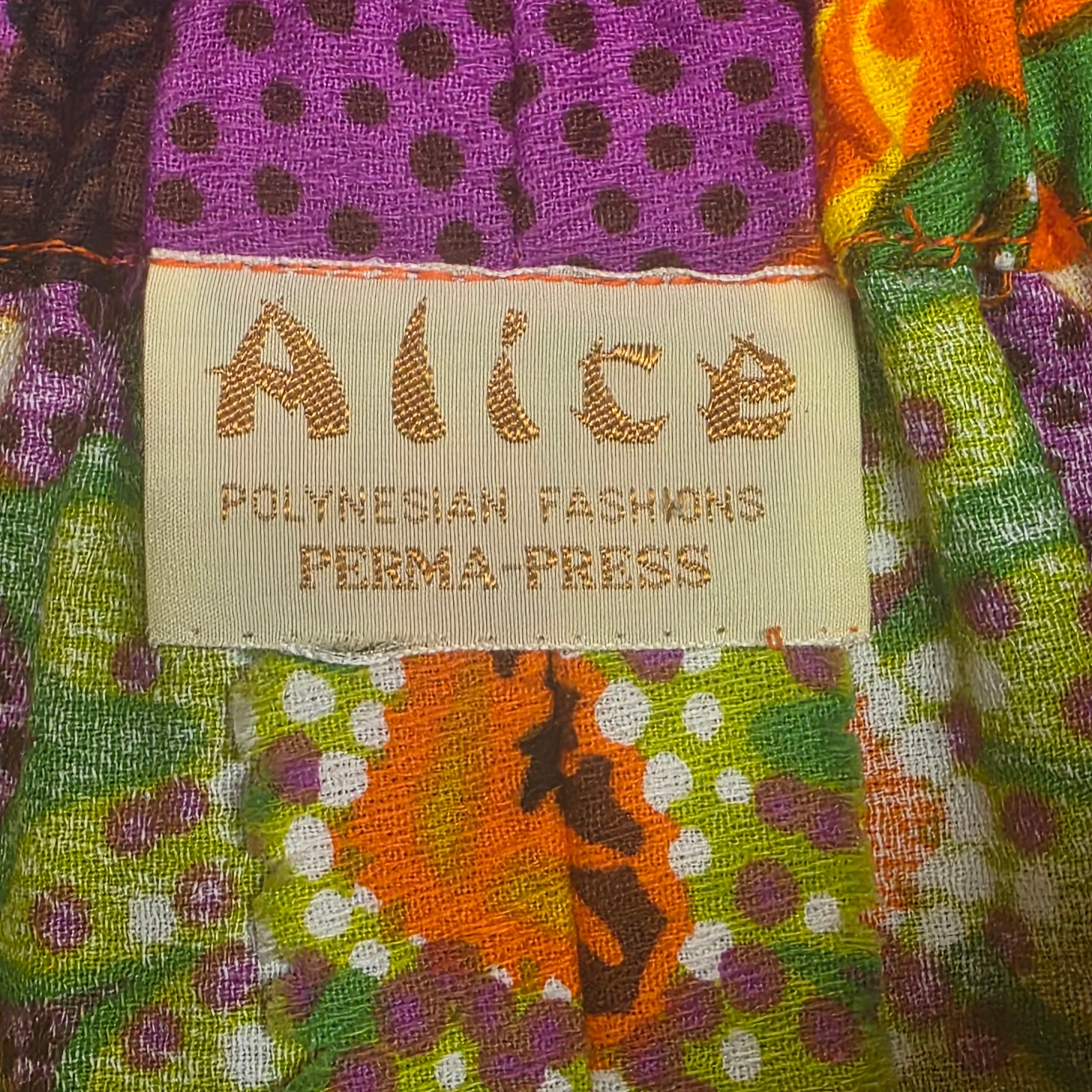 1960s Alice Psychedelic Floral Barkcloth Maxi Skirt ~ Medium ~ Dayglo Hawaiian