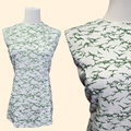 1960s Novelty Bird Print Polyester Shell Tank Top ~ Large ~ Sleeveless Green White