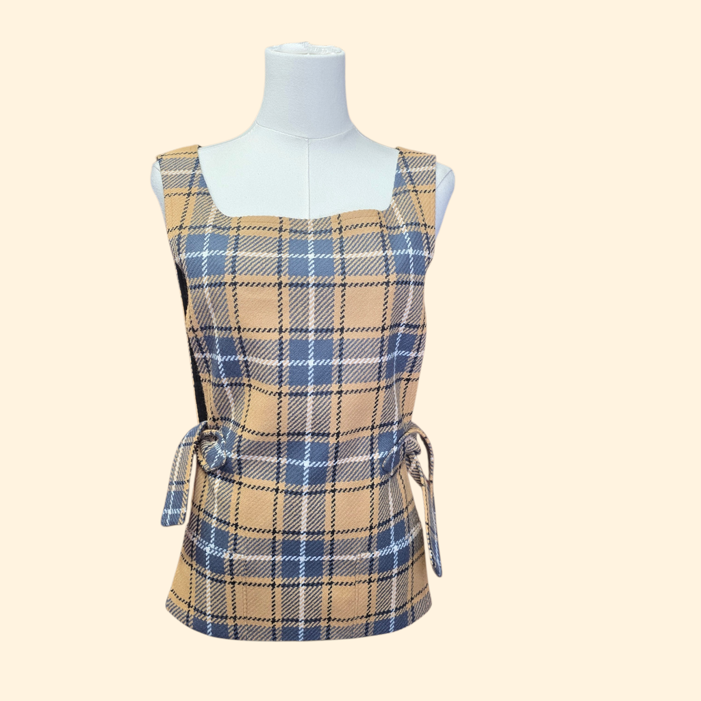 1960s Plaid Smock Vest ~ Small Medium Large