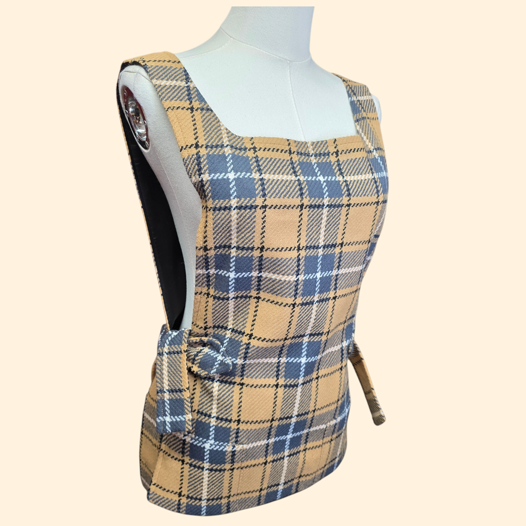 1960s Plaid Smock Vest ~ Small Medium Large
