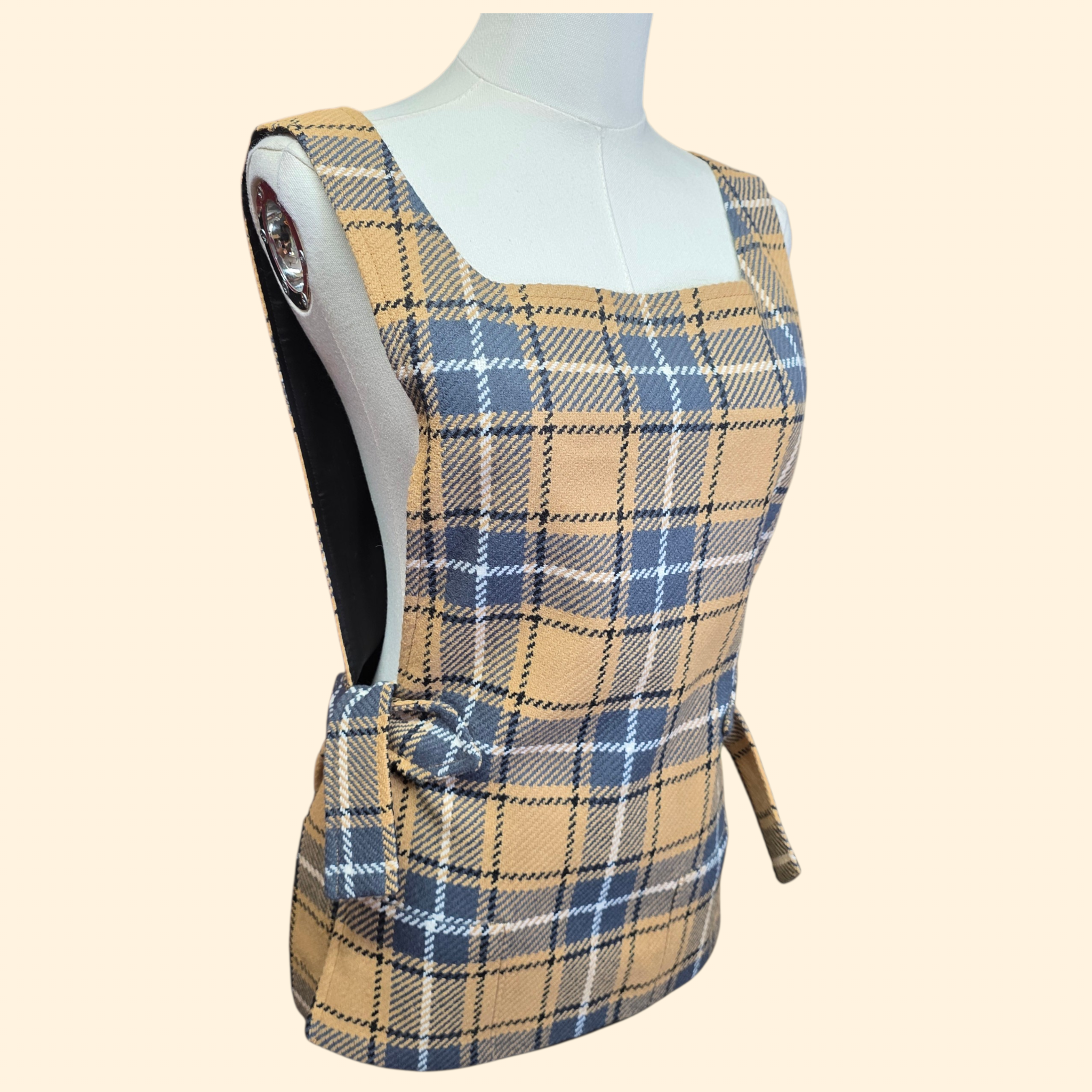 1960s Plaid Smock Vest ~ Small Medium Large