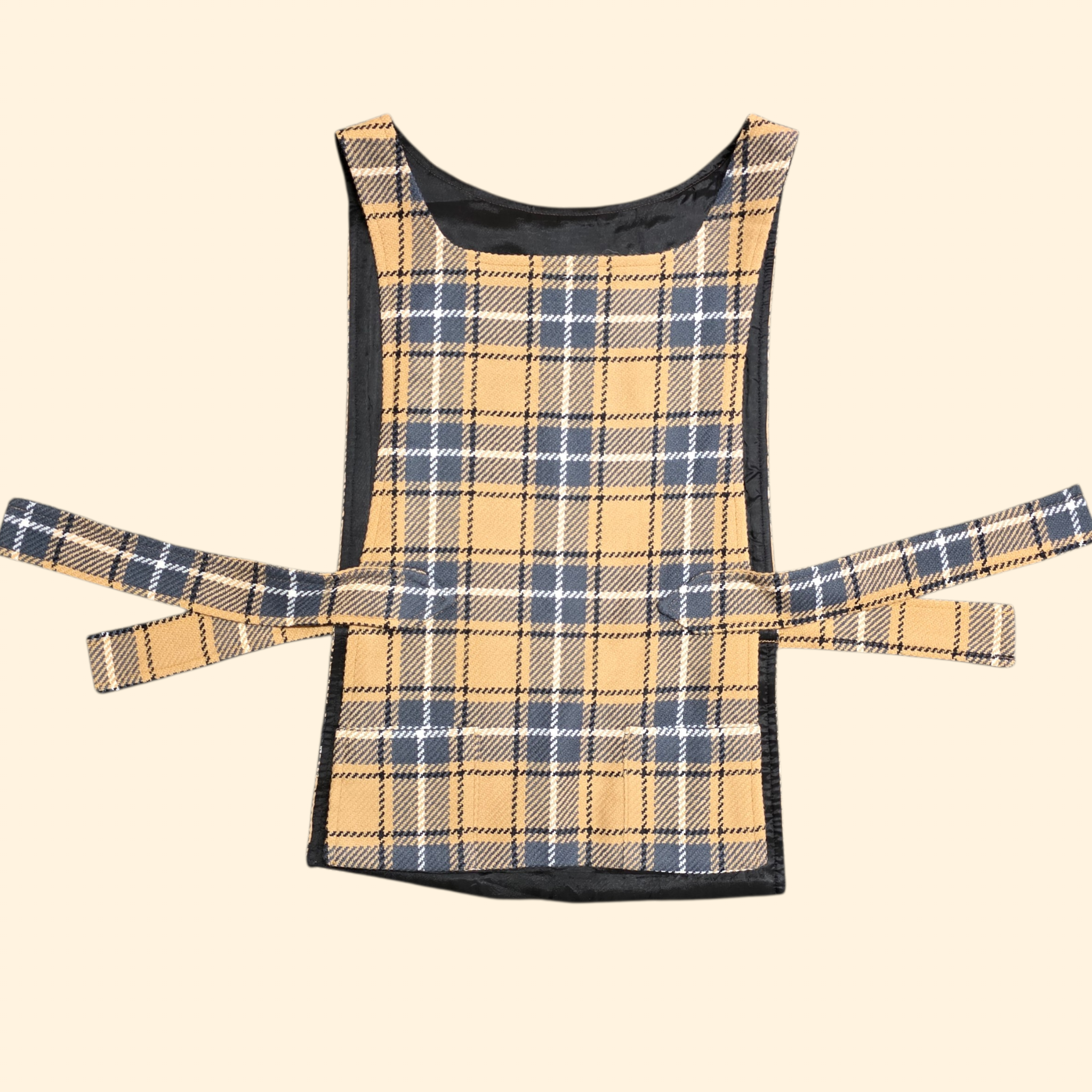 1960s Plaid Smock Vest ~ Small Medium Large
