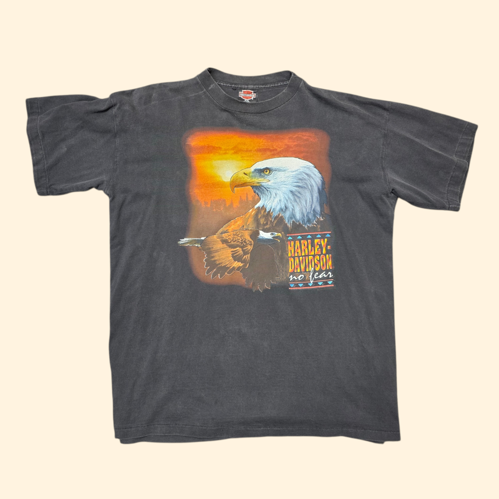 1990s Harley Davidson No Fear Eagle T Shirt ~ XXL ~ Extra Large Lilly Abingdon VA