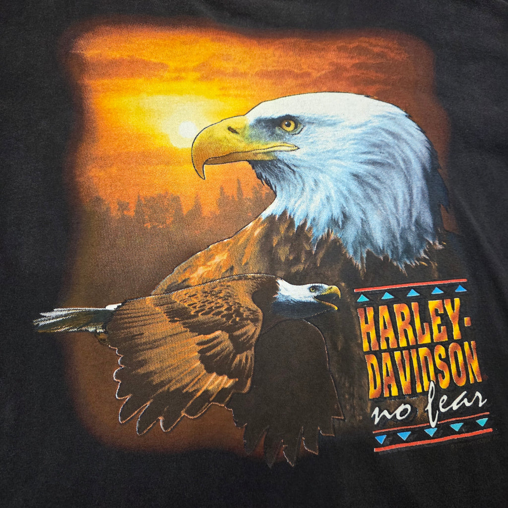 1990s Harley Davidson No Fear Eagle T Shirt ~ XXL ~ Extra Large Lilly Abingdon VA