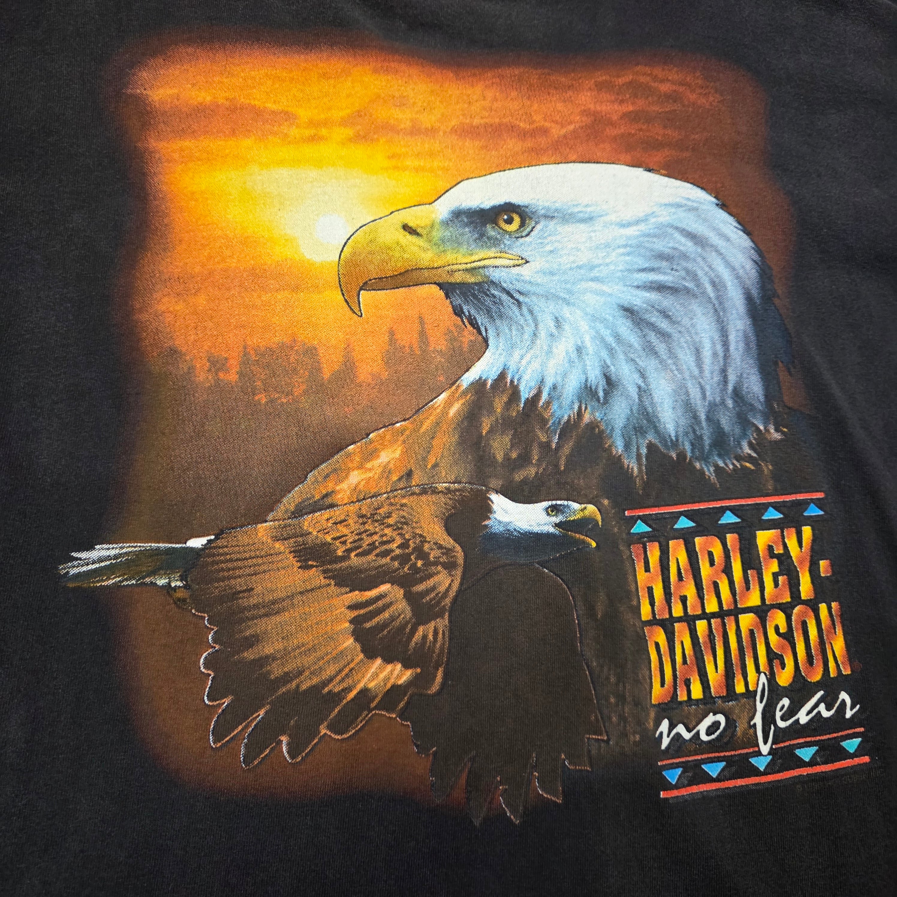 1990s Harley Davidson No Fear Eagle T Shirt ~ XXL ~ Extra Large Lilly Abingdon VA