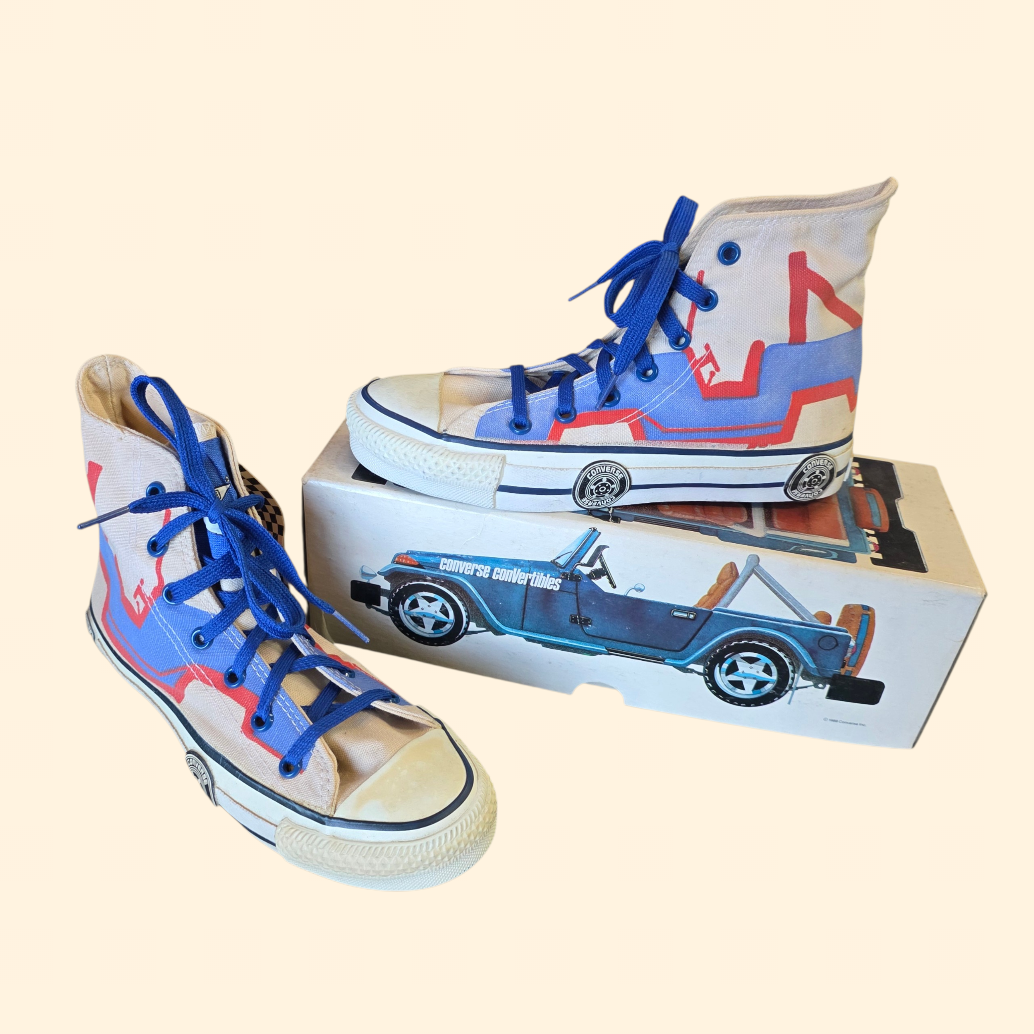 1980s Deadstock Converse Convertibles High Top Youth Sneakers ~ Youth 3 Women's 5