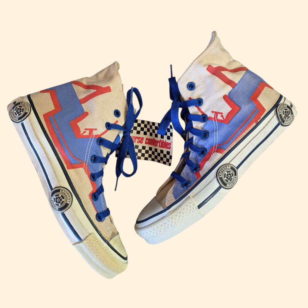 1980s Deadstock Converse Convertibles High Top Youth Sneakers ~ Youth 3 Women's 5