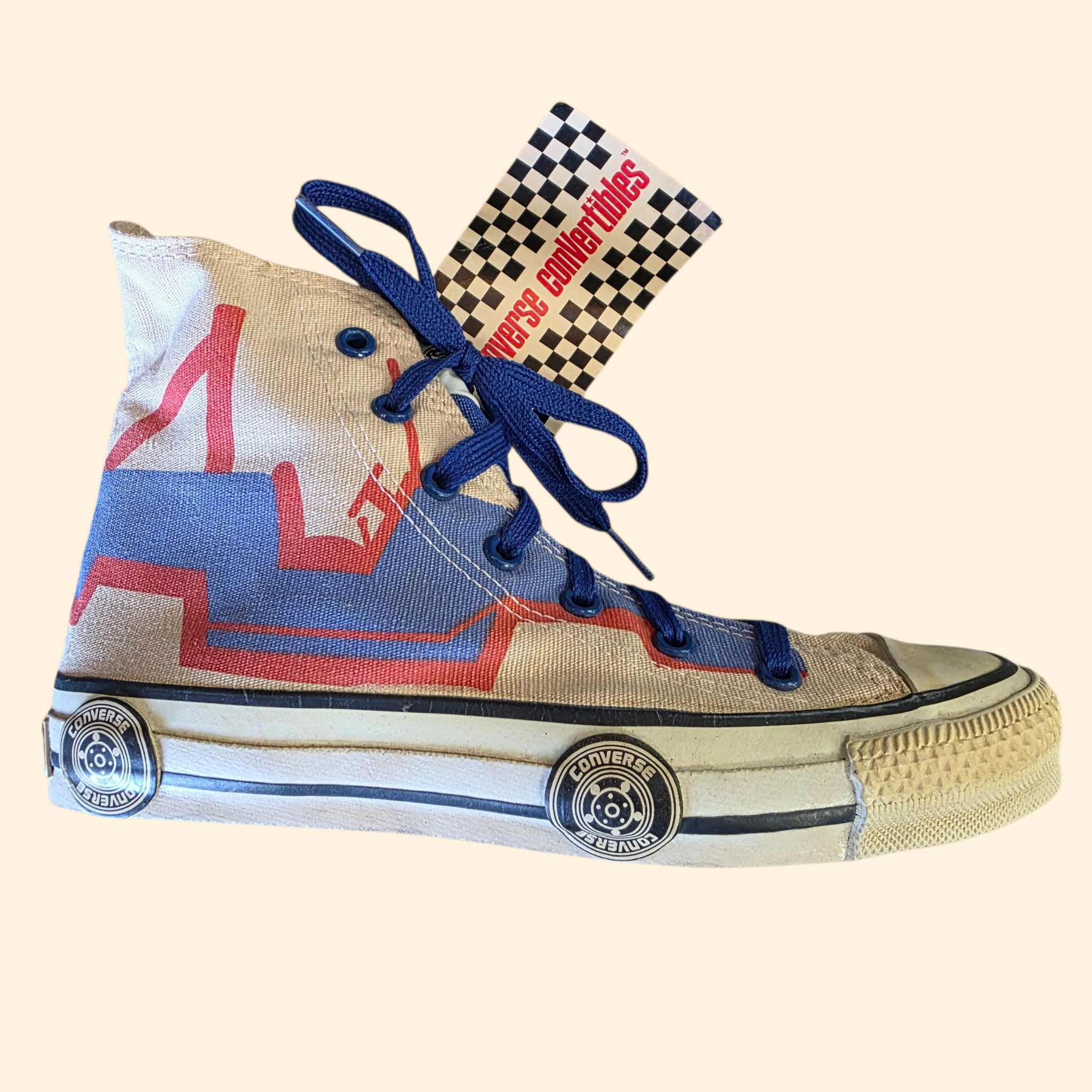 1980s Deadstock Converse Convertibles High Top Youth Sneakers ~ Youth 3 Women's 5