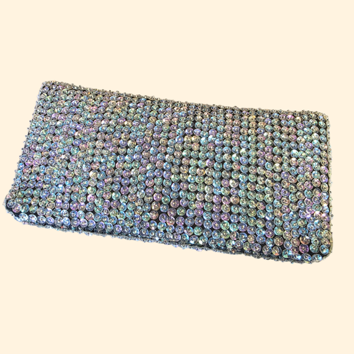 1950s Iridescent Sequin Clutch Makeup Bag