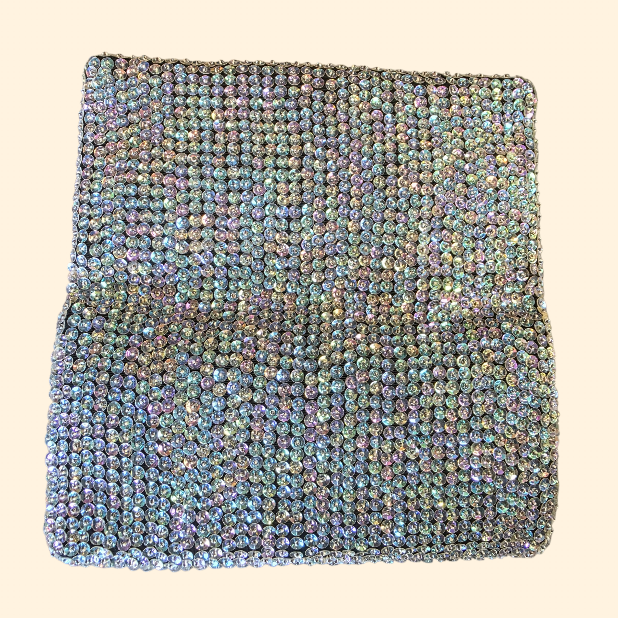 1950s Iridescent Sequin Clutch Makeup Bag