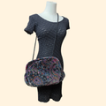 1980s Paisley and Floral Velvet Crossbody Purse