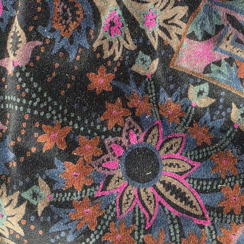 1980s Paisley and Floral Velvet Crossbody Purse
