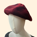 1980s Maroon Velvet Beret ~ Raspberry Mauve
