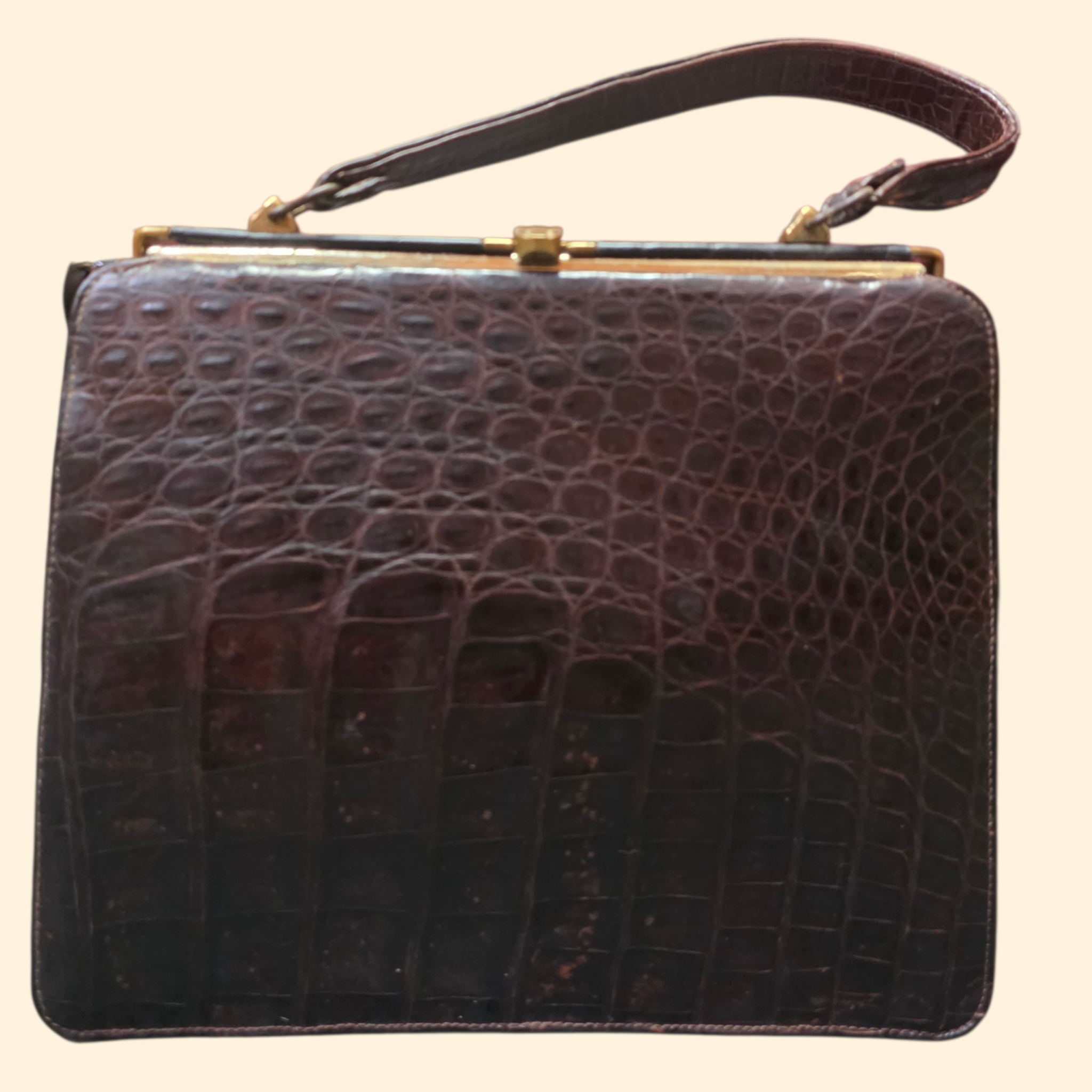 1950s Genuine Alligator Handbag ~ Sterling Purse