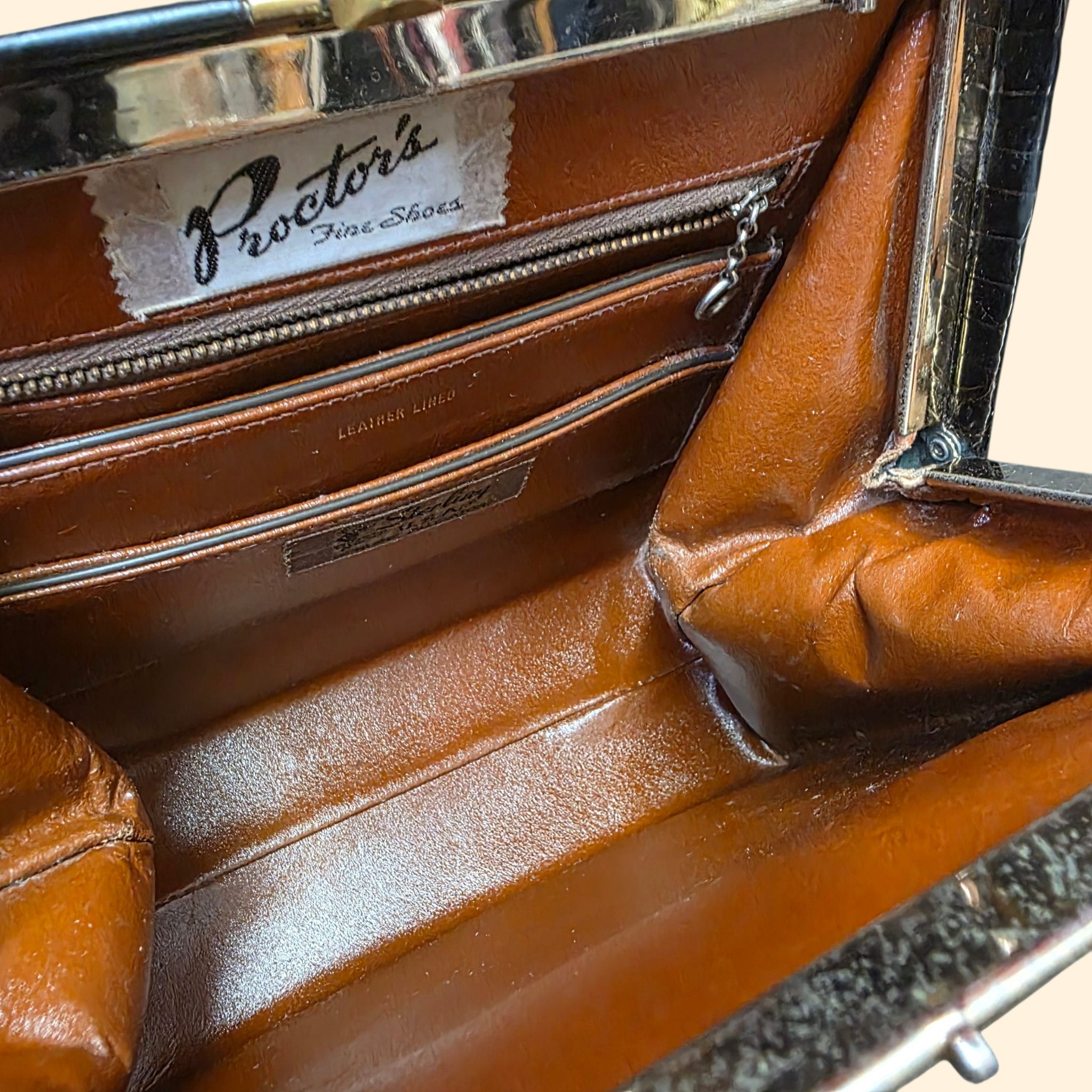 1950s Genuine Alligator Handbag ~ Sterling Purse