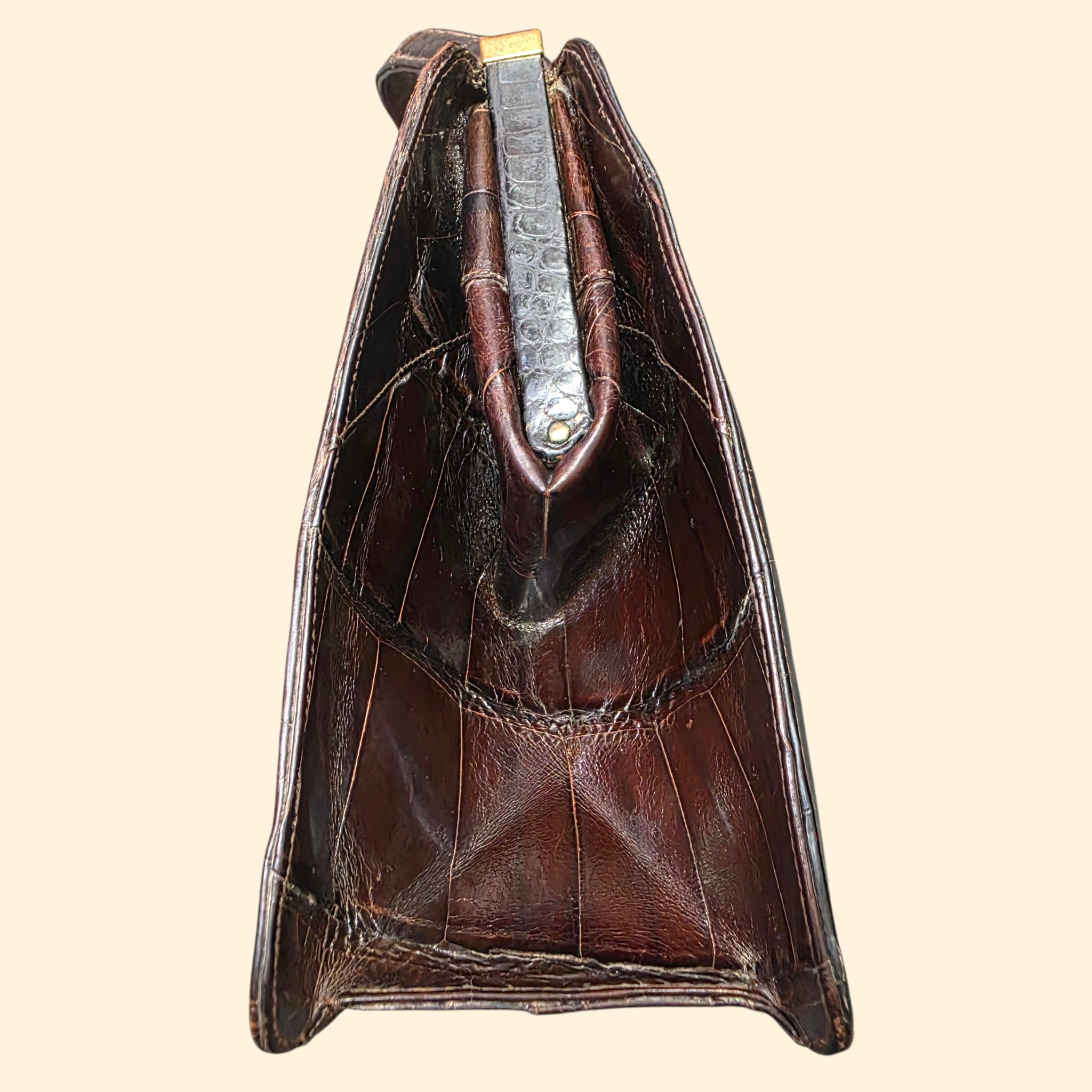 1950s Genuine Alligator Handbag ~ Sterling Purse