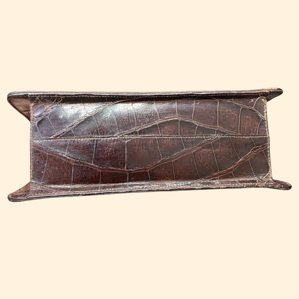 1950s Genuine Alligator Handbag ~ Sterling Purse