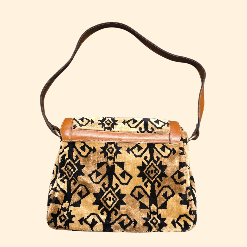 1970s Carpet Bag ~ Boho Shoulder Bag Tapestry Purse
