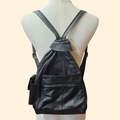 1990s Black Leather Mini Backpack Crossbody Bag