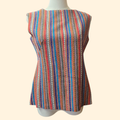 1960s Diamond Striped Tunic Top ~ Small