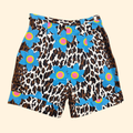 1960s High Rise Flower Power Leopard Print Shorts ~ Extra Small / Small