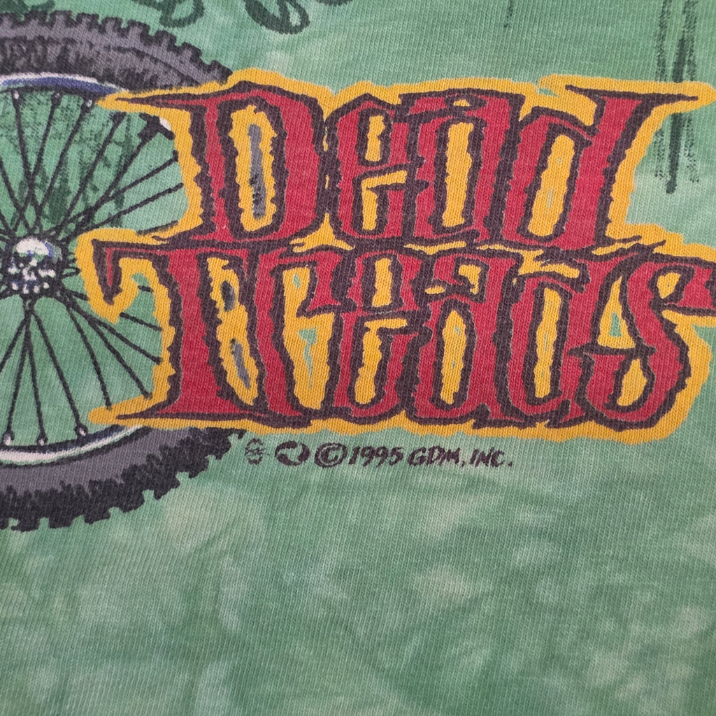 1990s Liquid Blue Grateful Dead T Shirt ~ Extra Large ~ 1995 Dead Treads Mountain Bike Single Stitch