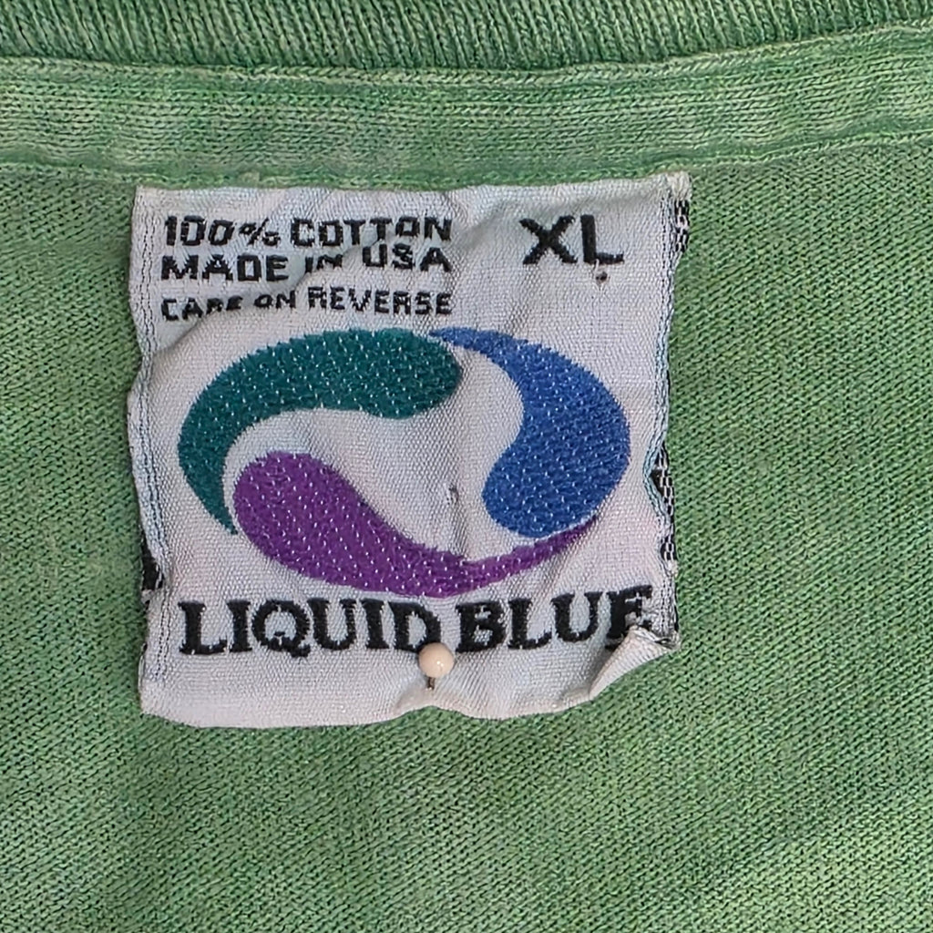 1990s Liquid Blue Grateful Dead T Shirt ~ Extra Large ~ 1995 Dead Treads Mountain Bike Single Stitch