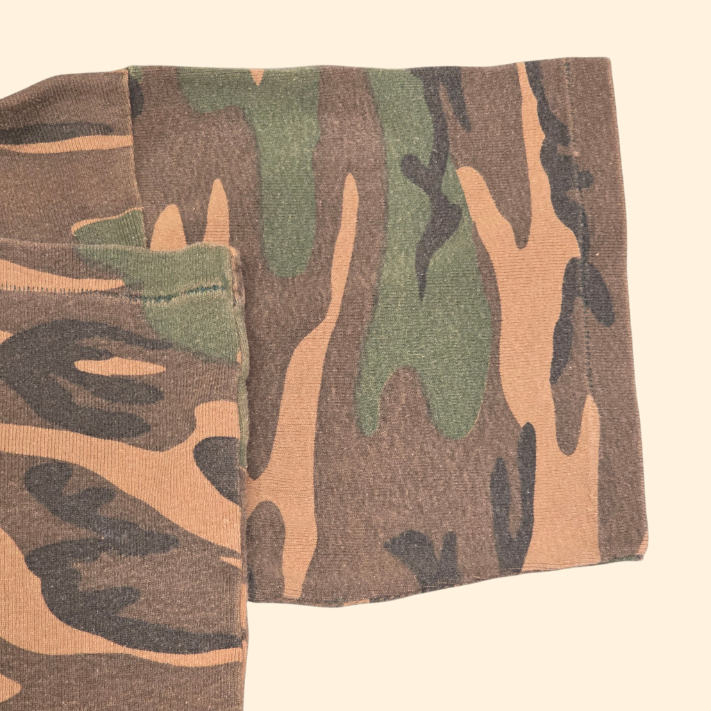 1980s Woodland Camouflage Boxy T Shirt ~ Extra Large ~ Single Stitch Camo
