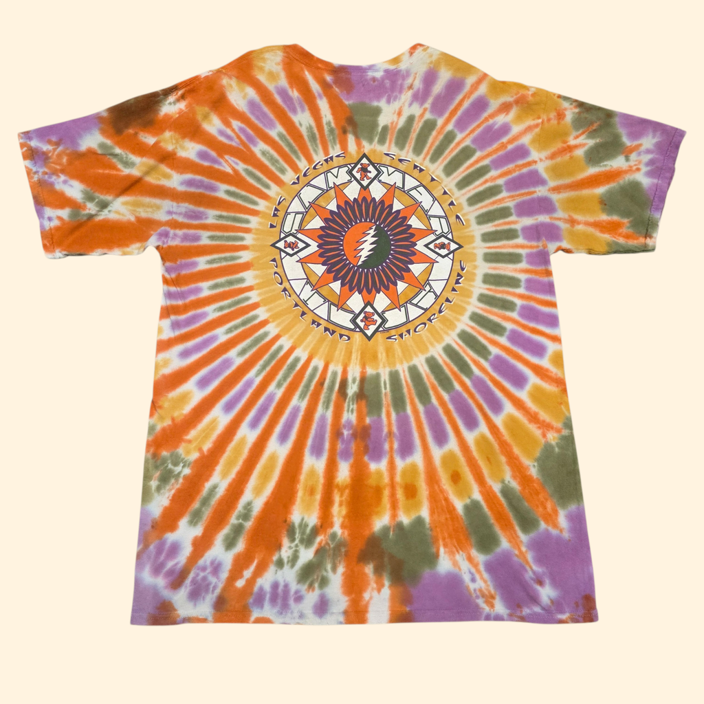 1990s Grateful Dead Tour Tie Dye T Shirt ~ Extra Large ~ 1995 Vegas Seattle Portland Shoreline Gildan Honduras