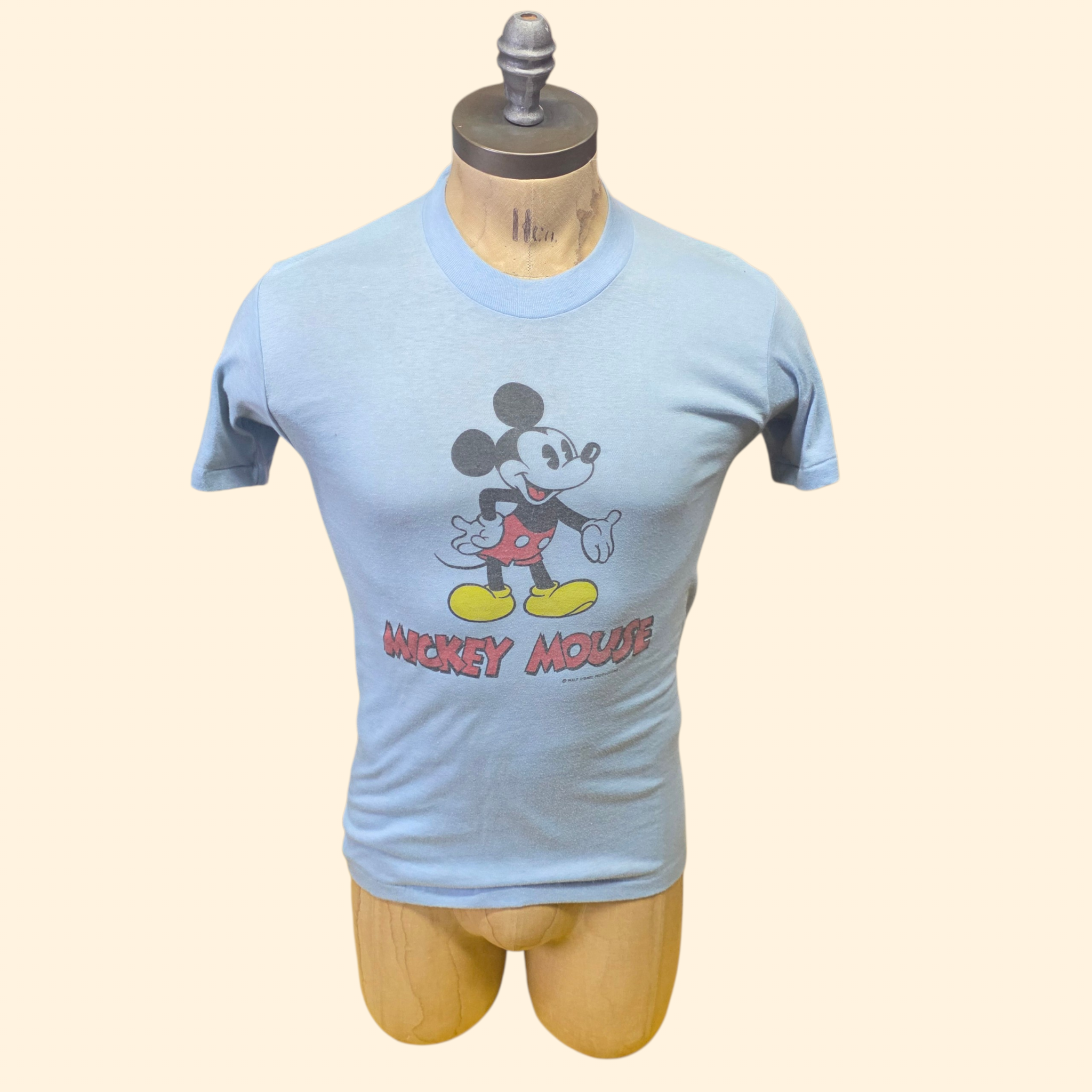 1970s Mickey Mouse T Shirt ~  Small Medium ~ Double Sided Single Stitch Disney