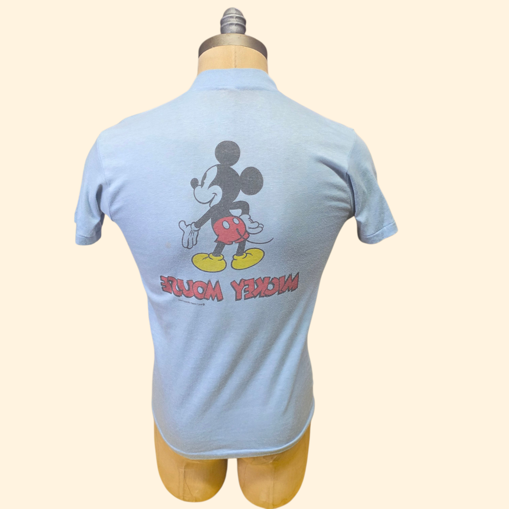 1970s Mickey Mouse T Shirt ~  Small Medium ~ Double Sided Single Stitch Disney
