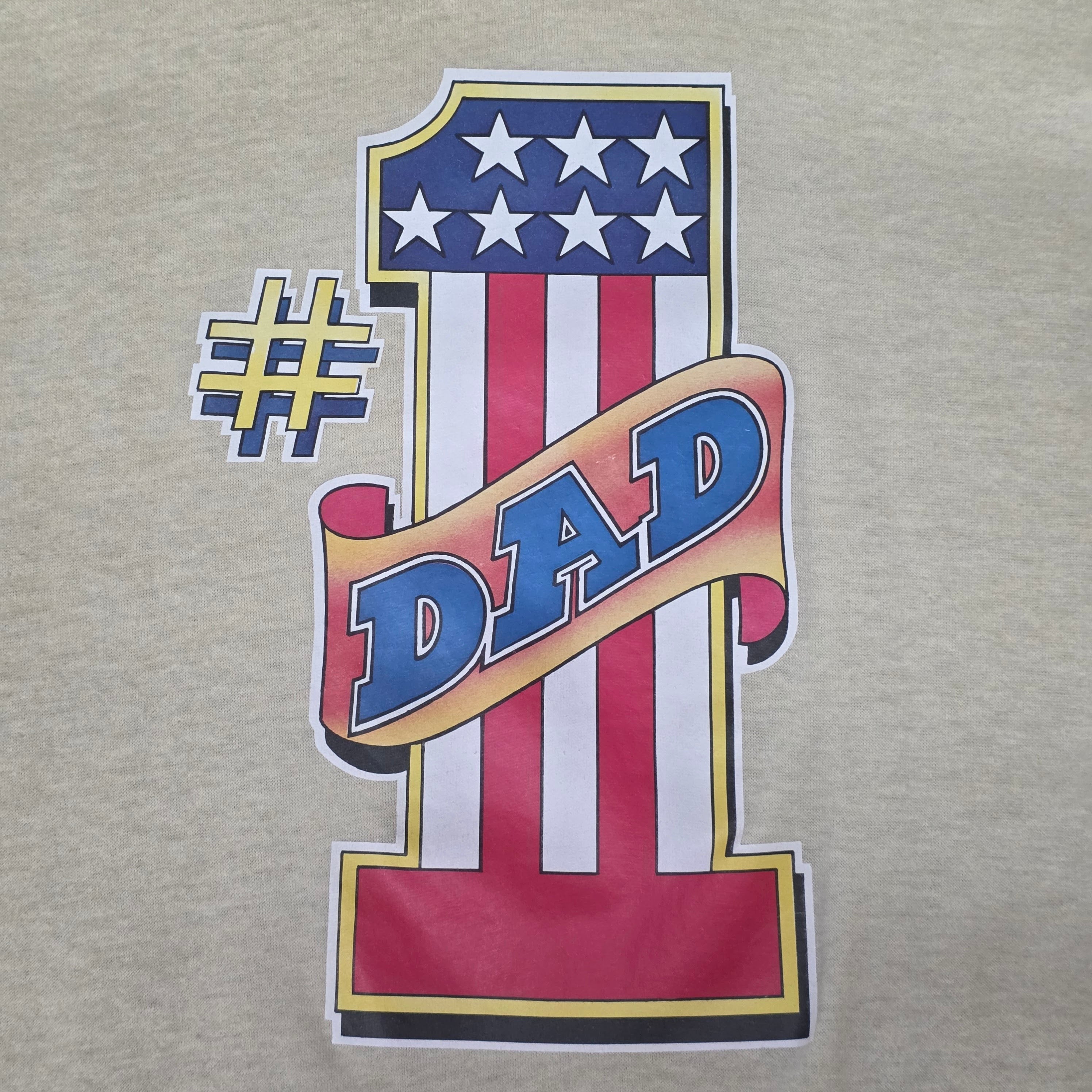 1970s #1 Dad T Shirt ~ Extra Large ~ Iron On Transfer Father's Day Gift Single Stitch