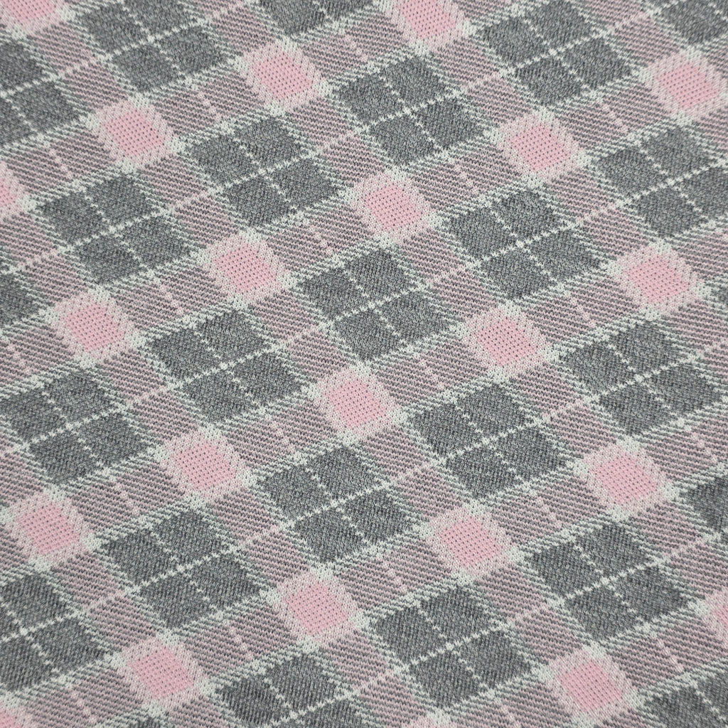 1970s Plaid Polyester High Rise Bell Bottom Pants ~ Large ~ Pink Gray Flare
