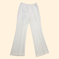 1970s White Double Knit Polyester Flare Pants ~ Medium ~ High Rise Chevron Textured