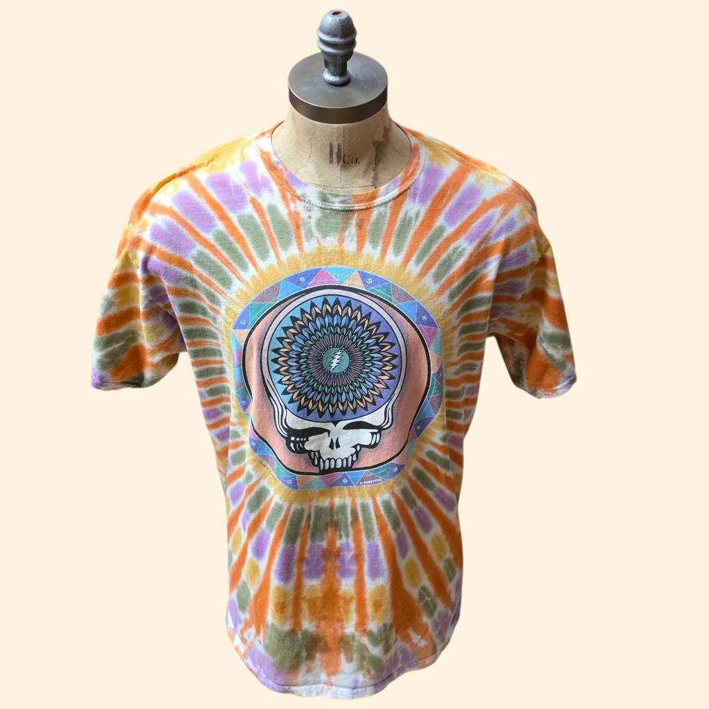 1990s Grateful Dead Tour Tie Dye T Shirt ~ Extra Large ~ 1995 Vegas Seattle Portland Shoreline Gildan Honduras