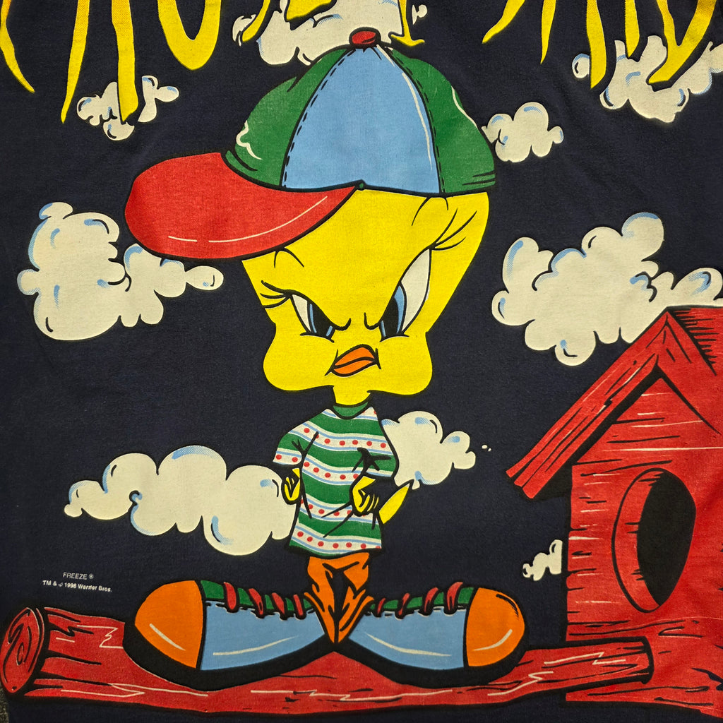 1990s Tweety Bird T Shirt ~ Large ~ 1996 Looney Toons Because I Said So Hip Hop Single Stitch
